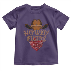 Howdy Putos Toddler T Shirt Funny Western Country Rodeo Southern Retro Cowboy TS10 Purple Print Your Wear