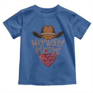 Howdy Putos Toddler T Shirt Funny Western Country Rodeo Southern Retro Cowboy TS10 Royal Blue Print Your Wear