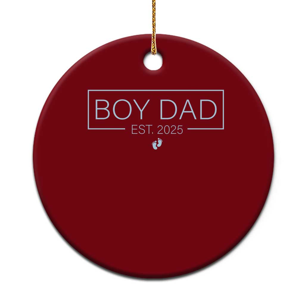 Boy Dad Est 2025 Ceramic Ornament Newborn Daddy Father Baby Boy Son Expect Baby TS10 1pc Red Print Your Wear