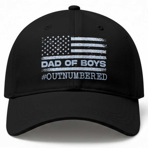 Dad Of Boys Outnumbered Baseball Cap Daddy Of Newborn Baby Boy First Fathers Day Camo American Flag TS10 Print Your Wear