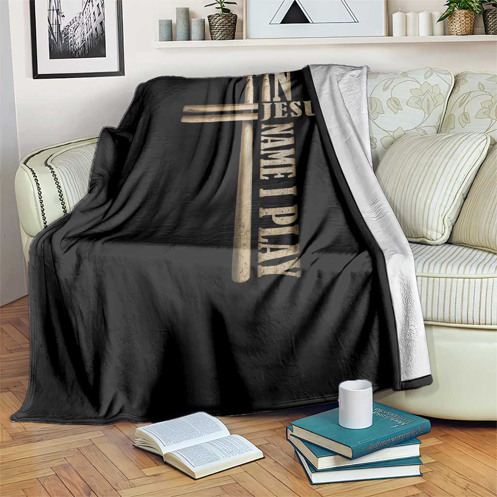 Christian Drummer Throw Blanket In Jesus Name I Play Drumstick Cross Drums Percussionist TS10 Print Your Wear