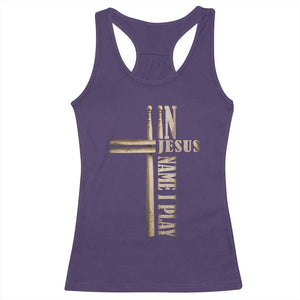 Christian Drummer Racerback Tank Top In Jesus Name I Play Drumstick Cross Drums Percussionist TS10 Purple Print Your Wear