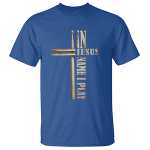 Christian Drummer T Shirt In Jesus Name I Play Drumstick Cross Drums Percussionist TS10 Royal Blue Print Your Wear