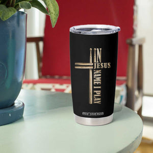 Christian Drummer Tumbler Cup In Jesus Name I Play Drumstick Cross Drums Percussionist TS10 Print Your Wear