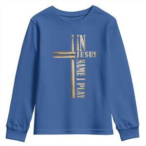 Christian Drummer Youth Sweatshirt In Jesus Name I Play Drumstick Cross Drums Percussionist TS10 Royal Blue Print Your Wear