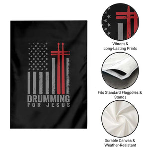 Christian Drummer Garden Flag Drumming For Jesus Cross USA Flag Percussionist TS10 Print Your Wear