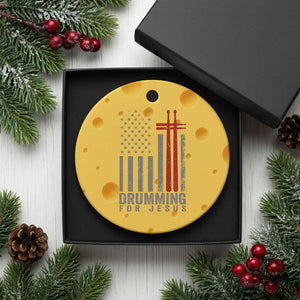 Christian Drummer Ceramic Ornament Drumming For Jesus Cross USA Flag Percussionist TS10 1pc Yellow Cheese Print Your Wear