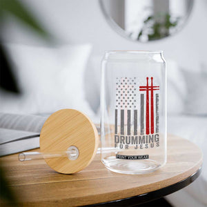 Christian Drummer Glass Can Drumming For Jesus Cross USA Flag Percussionist TS10 Print Your Wear