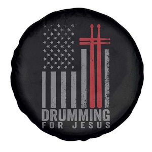Christian Drummer Spare Tire Cover Drumming For Jesus Cross USA Flag Percussionist TS10 Print Your Wear