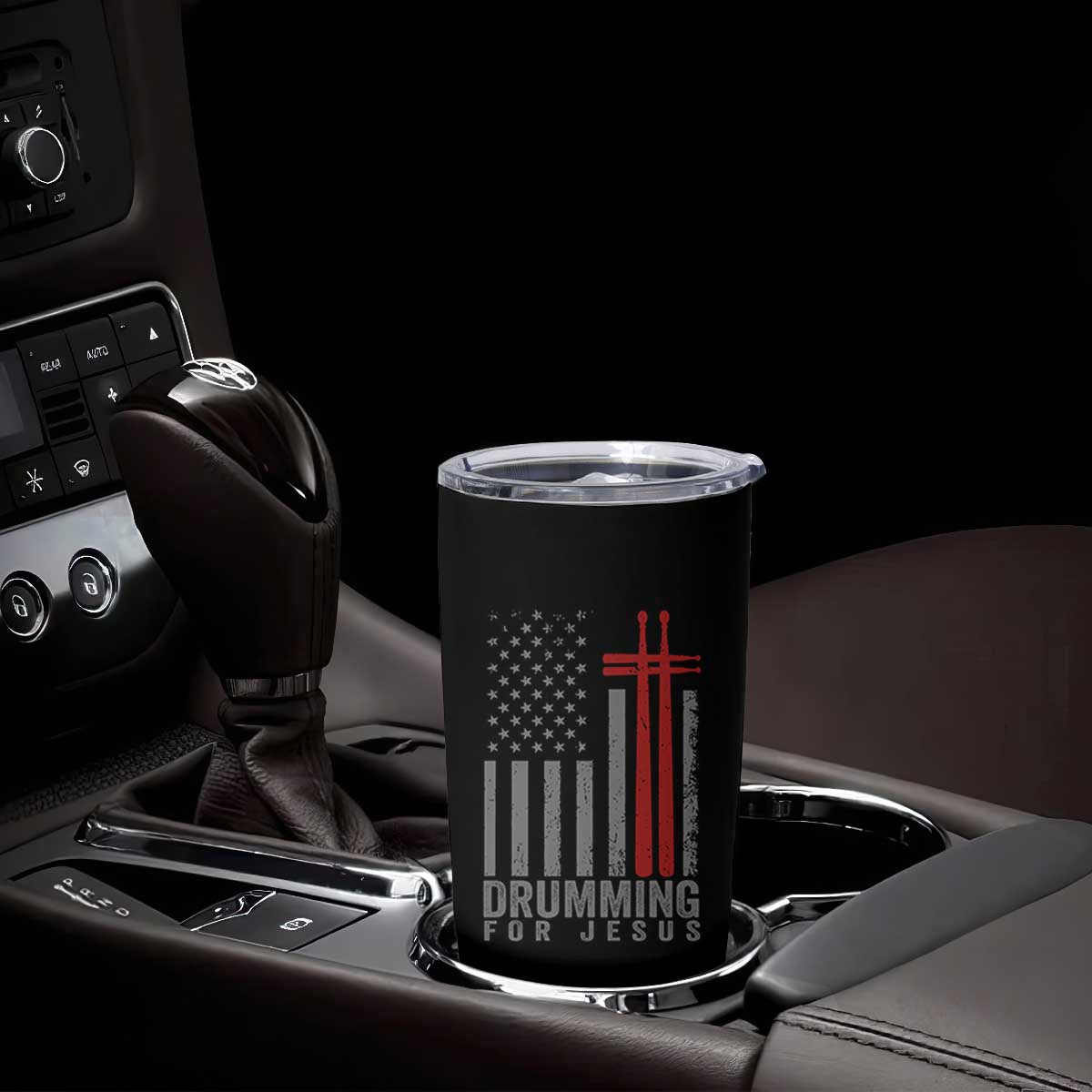 Christian Drummer Tumbler Cup Drumming For Jesus Cross USA Flag Percussionist TS10 Print Your Wear
