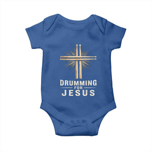 Christian Drummer Baby Onesie Drumming For Jesus Drumstick Cross Percussionist TS10 Royal Blue Print Your Wear