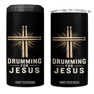 Christian Drummer 4 in 1 Can Cooler Tumbler Drumming For Jesus Drumstick Cross Percussionist TS10 One Size: 16 oz Black Print Your Wear