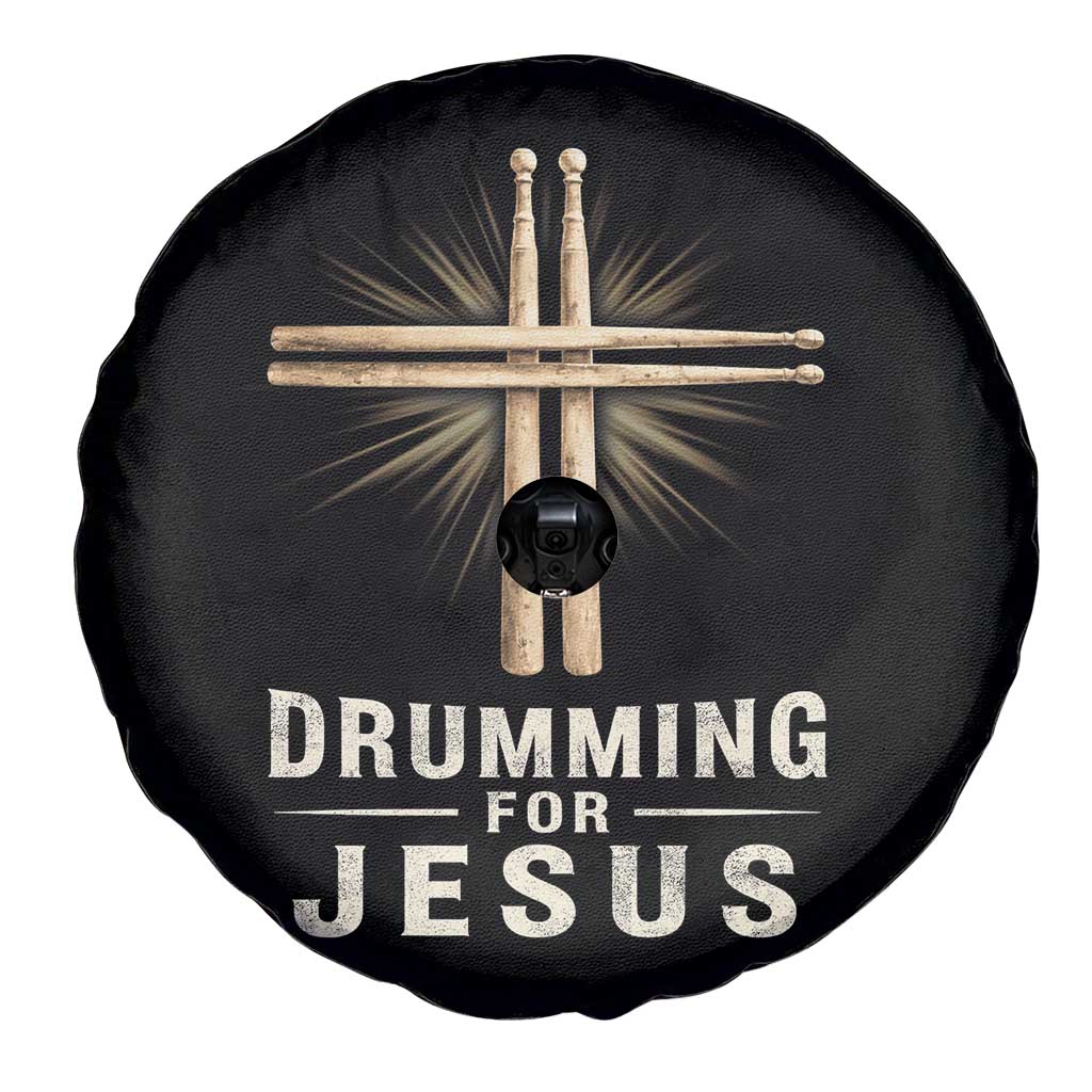 Christian Drummer Spare Tire Cover Drumming For Jesus Drumstick Cross Percussionist TS10 Print Your Wear