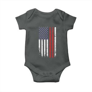 Patriotic Drummer Baby Onesie Percussionist Gift Drumming Drumsticks American Flag TS10 Dark Heather Print Your Wear
