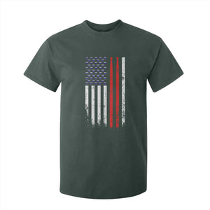 Patriotic Drummer T Shirt For Kid Percussionist Gift Drumming Drumsticks American Flag TS10 Dark Forest Green Print Your Wear