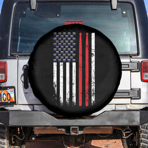 Patriotic Drummer Spare Tire Cover Percussionist Gift Drumming Drumsticks American Flag TS10 No hole Black Print Your Wear