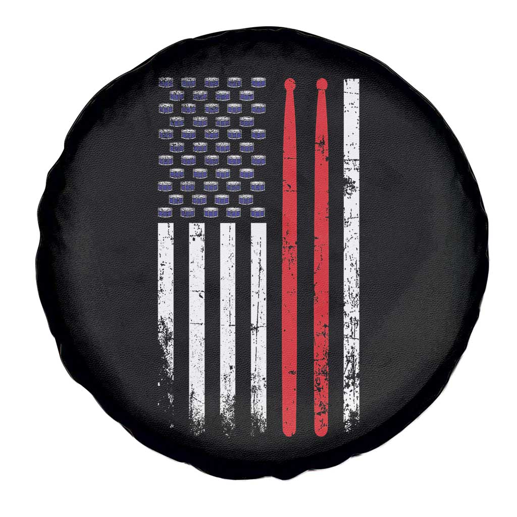 Patriotic Drummer Spare Tire Cover Percussionist Gift Drumming Drumsticks American Flag TS10 Print Your Wear
