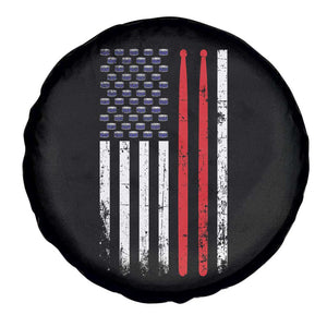 Patriotic Drummer Spare Tire Cover Percussionist Gift Drumming Drumsticks American Flag TS10 Print Your Wear