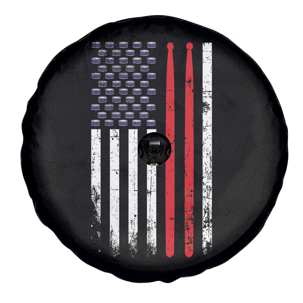 Patriotic Drummer Spare Tire Cover Percussionist Gift Drumming Drumsticks American Flag TS10 Print Your Wear