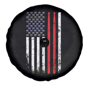 Patriotic Drummer Spare Tire Cover Percussionist Gift Drumming Drumsticks American Flag TS10 Print Your Wear