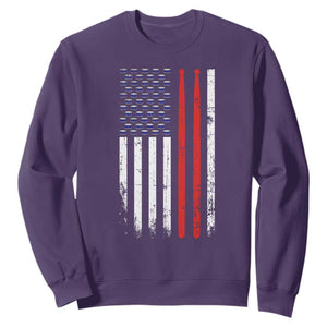 Patriotic Drummer Sweatshirt Percussionist Gift Drumming Drumsticks American Flag TS10 Purple Print Your Wear