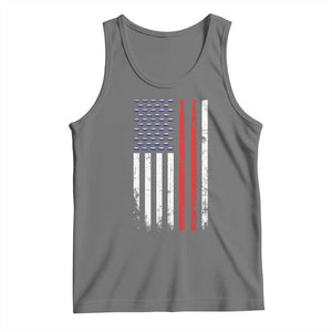 Patriotic Drummer Tank Top Percussionist Gift Drumming Drumsticks American Flag TS10 Black Heather Print Your Wear