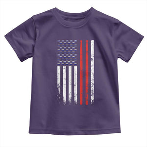 Patriotic Drummer Toddler T Shirt Percussionist Gift Drumming Drumsticks American Flag TS10 Purple Print Your Wear