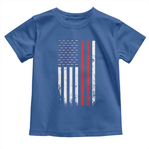 Patriotic Drummer Toddler T Shirt Percussionist Gift Drumming Drumsticks American Flag TS10 Royal Blue Print Your Wear