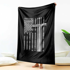 Christian Drummer Throw Blanket American Flag Drumsticks Religious Faith Cross Patriotic TS10 Print Your Wear