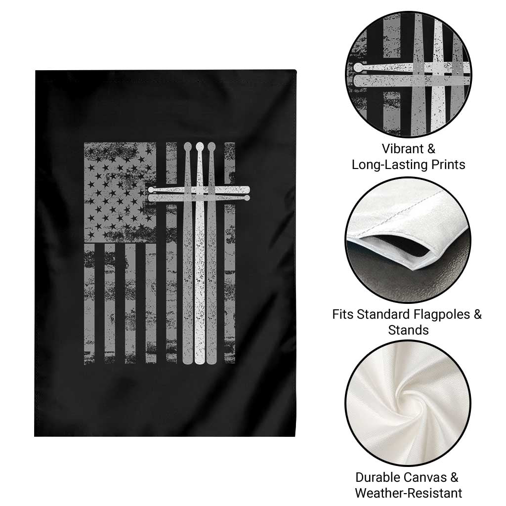 Christian Drummer Garden Flag American Flag Drumsticks Religious Faith Cross Patriotic TS10 Print Your Wear