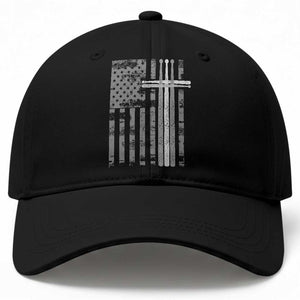 Christian Drummer Baseball Cap American Flag Drumsticks Religious Faith Cross Patriotic TS10 Print Your Wear