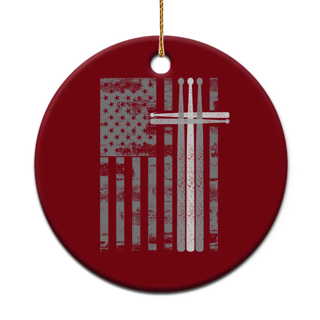 Christian Drummer Ceramic Ornament American Flag Drumsticks Religious Faith Cross Patriotic TS10 1pc Red Print Your Wear
