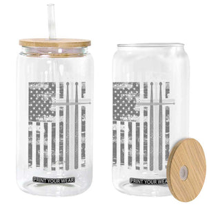 Christian Drummer Glass Can American Flag Drumsticks Religious Faith Cross Patriotic TS10 Print Your Wear