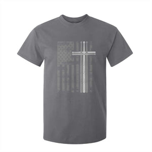 Christian Drummer T Shirt For Kid American Flag Drumsticks Religious Faith Cross Patriotic TS10 Charcoal Print Your Wear