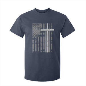 Christian Drummer T Shirt For Kid American Flag Drumsticks Religious Faith Cross Patriotic TS10 Navy Print Your Wear