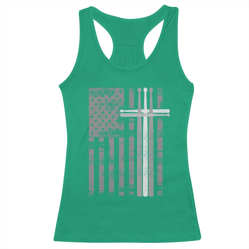 Christian Drummer Racerback Tank Top American Flag Drumsticks Religious Faith Cross Patriotic TS10 Irish Green Print Your Wear