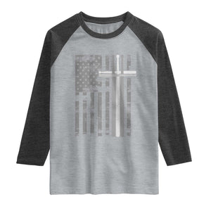 Christian Drummer Raglan Shirt American Flag Drumsticks Religious Faith Cross Patriotic TS10 Heather Gray Heather Charcoal Print Your Wear