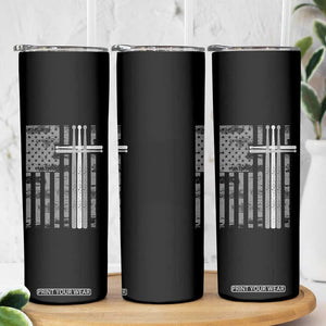 Christian Drummer Skinny Tumbler American Flag Drumsticks Religious Faith Cross Patriotic TS10 Print Your Wear