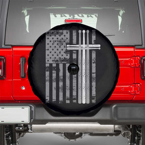 Christian Drummer Spare Tire Cover American Flag Drumsticks Religious Faith Cross Patriotic TS10 Black Print Your Wear