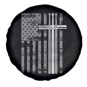 Christian Drummer Spare Tire Cover American Flag Drumsticks Religious Faith Cross Patriotic TS10 Print Your Wear