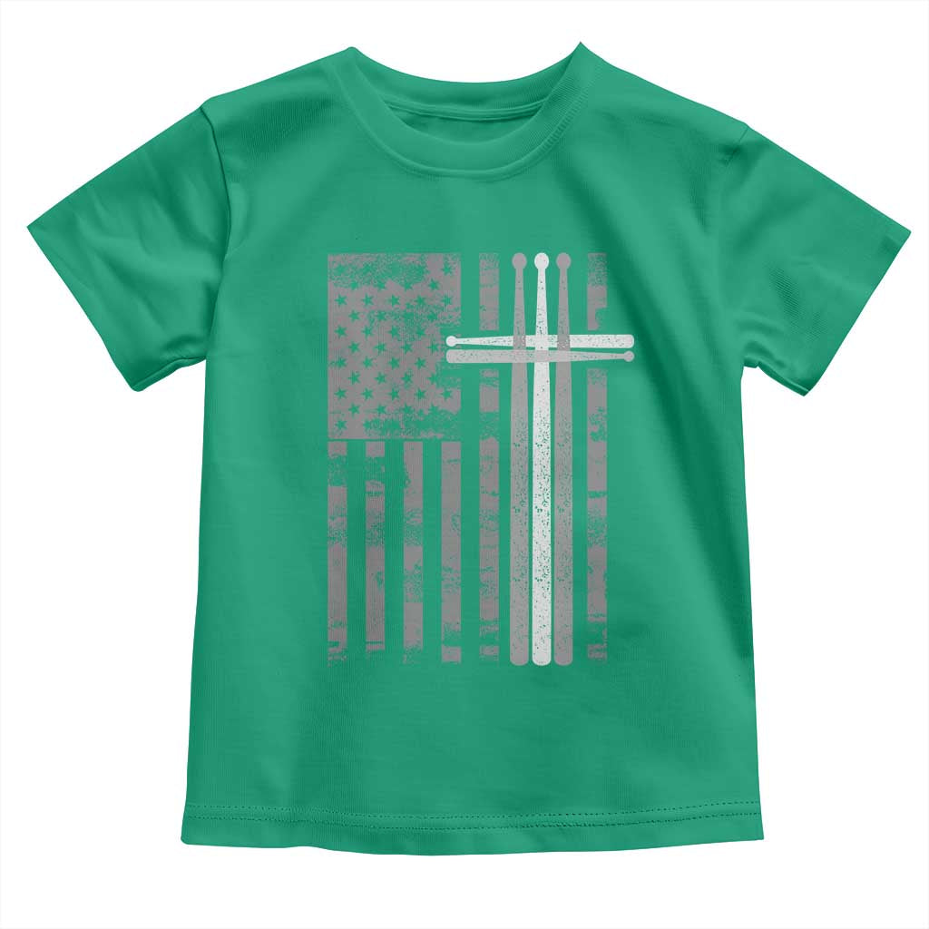 Christian Drummer Toddler T Shirt American Flag Drumsticks Religious Faith Cross Patriotic TS10 Irish Green Print Your Wear