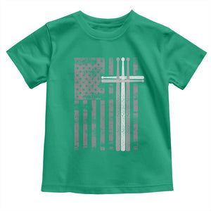 Christian Drummer Toddler T Shirt American Flag Drumsticks Religious Faith Cross Patriotic TS10 Irish Green Print Your Wear