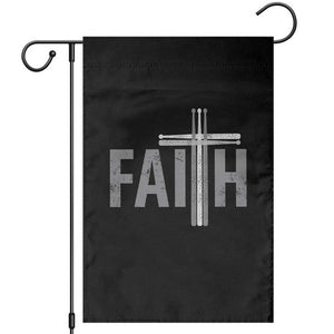 Christian Drummer Garden Flag Faith Drum Stick Cross TS10 Black Print Your Wear