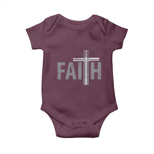 Christian Drummer Baby Onesie Faith Drum Stick Cross TS10 Maroon Print Your Wear