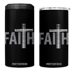Christian Drummer 4 in 1 Can Cooler Tumbler Faith Drum Stick Cross TS10 One Size: 16 oz Black Print Your Wear