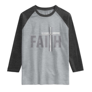 Christian Drummer Raglan Shirt Faith Drum Stick Cross TS10 Heather Gray Heather Charcoal Print Your Wear