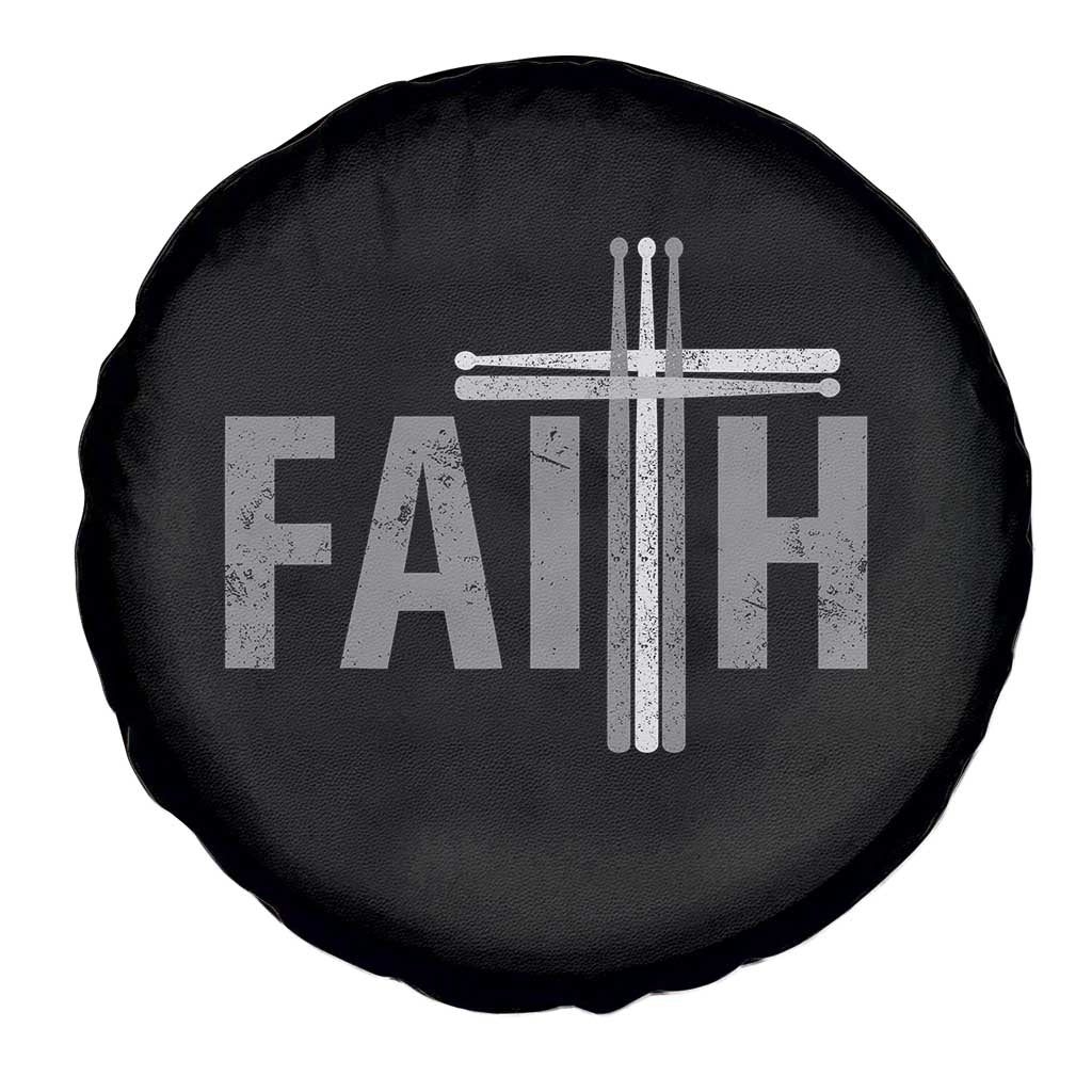 Christian Drummer Spare Tire Cover Faith Drum Stick Cross TS10 Print Your Wear