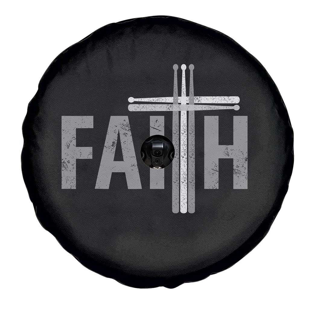 Christian Drummer Spare Tire Cover Faith Drum Stick Cross TS10 Print Your Wear