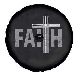 Christian Drummer Spare Tire Cover Faith Drum Stick Cross TS10 Print Your Wear