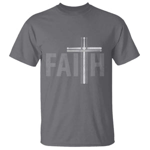 Christian Drummer T Shirt Faith Drum Stick Cross TS10 Charcoal Print Your Wear